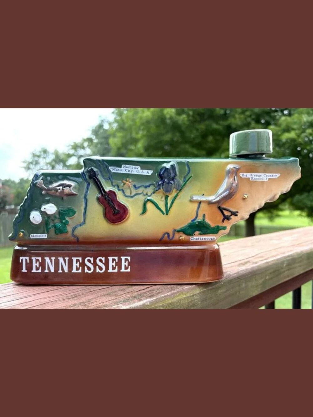 Queen Anne Tennessee State Shaped Liquor Bottle Decanter w/ Stopper
